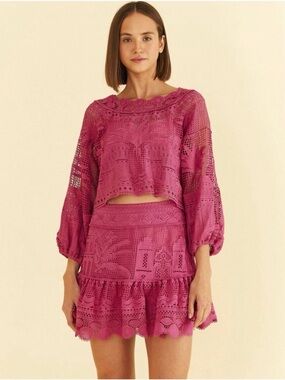 Farm Rio Pink Mini Skirt